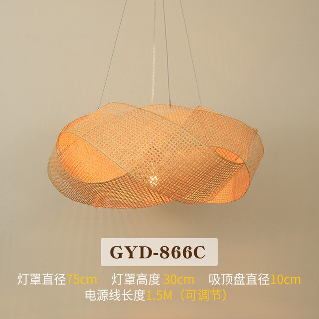 Chinese Style Bamboo Chandelier Lights Zen Tea Room Restaurant Hanglamp Lighting Living Room Bedroom Decor Home Led Lighting