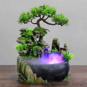 Miniatures Waterfall Desktop Fountain With Color Changing Led Lighting Zen Meditation Waterfall Home Decoration N14