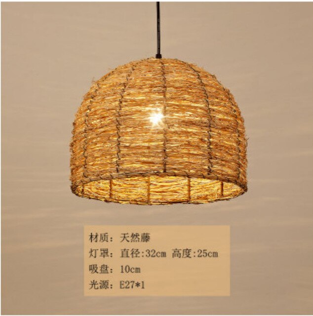 Hand-woven rattan chandelier creative personality B&B Inn light Zen tea room retro chandelier ZP4201349