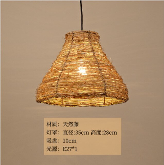 Hand-woven rattan chandelier creative personality B&B Inn light Zen tea room retro chandelier ZP4201349