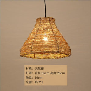 Hand-woven rattan chandelier creative personality B&B Inn light Zen tea room retro chandelier ZP4201349