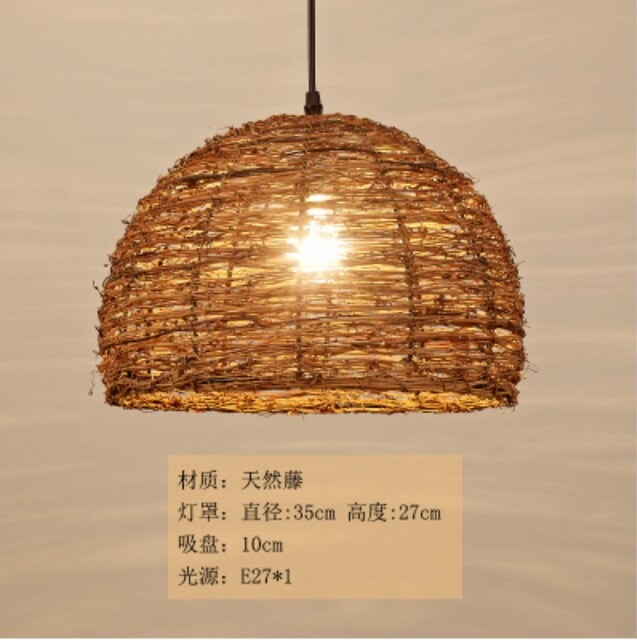 Hand-woven rattan chandelier creative personality B&B Inn light Zen tea room retro chandelier ZP4201349