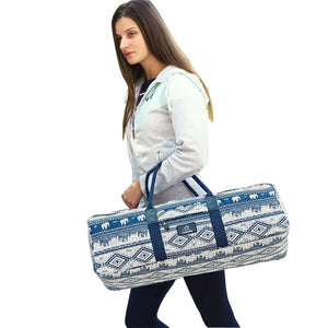 Printed Yoga Mat Bag Canvas Waterproof Multi-function Storage Bag Outdoor Sports Portable Pilates Fitness Dance Yoga Backpack