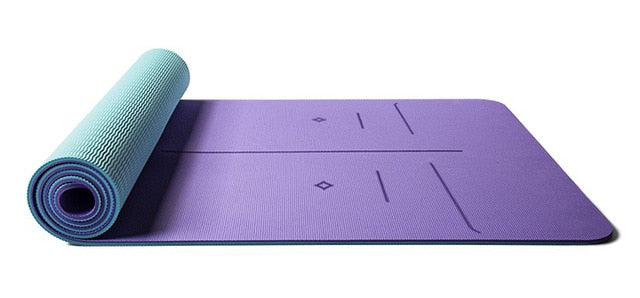 183*68CM*8 MM TPE Yoga Mat with Position Line Non-slip Fitness Pads Home Gym Slimming Exercise Pilates Sport Mats Fit Men Women