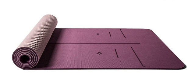 183*68CM*8 MM TPE Yoga Mat with Position Line Non-slip Fitness Pads Home Gym Slimming Exercise Pilates Sport Mats Fit Men Women