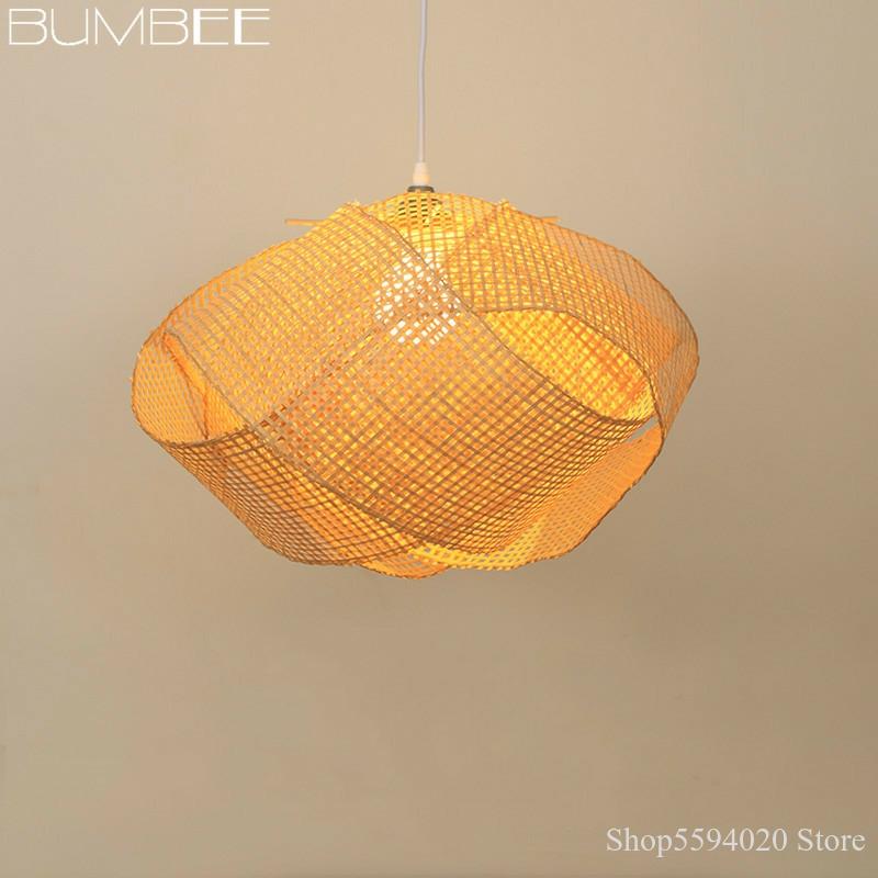 Chinese Style Bamboo Chandelier Lights Zen Tea Room Restaurant Hanglamp Lighting Living Room Bedroom Decor Home Led Lighting