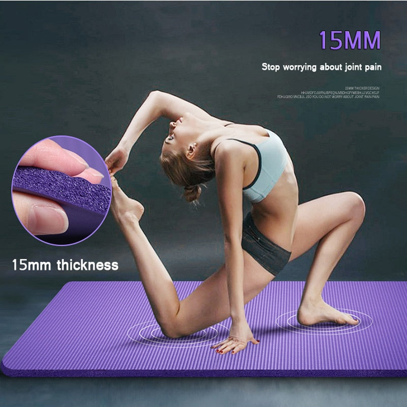 185*90*15mm NBR Yoga Mat Non Slip Acupressure Mat Exercise Gymnastics Fitness Massage Sport Workout Home Gym Pilates Yoga Carpet