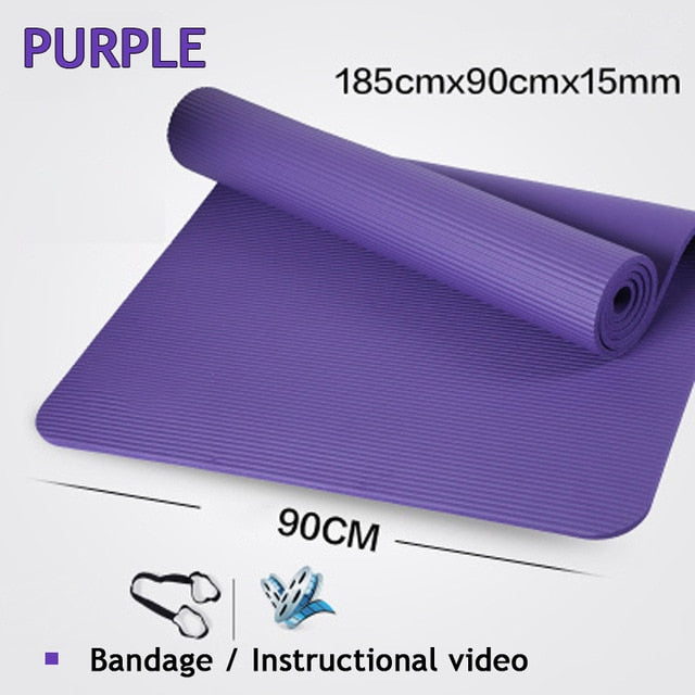 185*90*15mm NBR Yoga Mat Non Slip Acupressure Mat Exercise Gymnastics Fitness Massage Sport Workout Home Gym Pilates Yoga Carpet