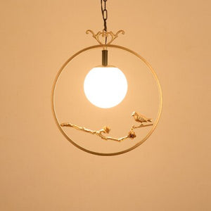 New Chinese dining Pendant lights flower and bird branches simple living room hotel bedroom study Zen Chinese style lighting