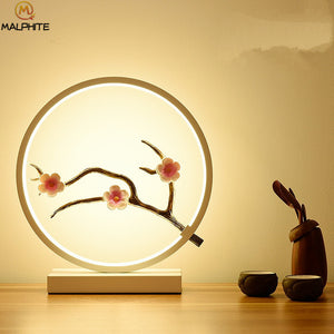 Plum Bird Zen Buddhism Decoration LED table lamp Home Decorations Living room Bedroom bedside lamp Home Deco lighting fixtures